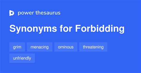 forbidding synonym|Forbidding synonyms, forbidding antonyms